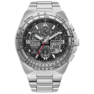 CITIZEN PROMASTER SKYHAWK A-T JY8120-58E Chronograph GMT Black Dial Men's Watch - Picture 1 of 8