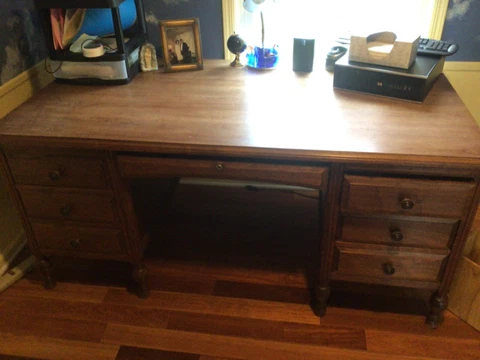 authentic 1936 Lincoln Desks -solid partner's desk - pick up ONLY - NJ 08501 Cover
