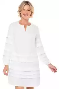 Coolibar UPF 50+ Womens Kallithea Cover Up Dress Sun Protective Size M White NWT - Picture 1 of 6