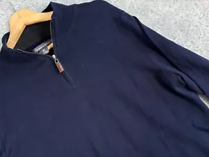 Grayson & Dunn Teal 1/4 Zip Mock Neck Pullover Sweatshirt Mens L Blue - Picture 1 of 6