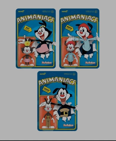 Animaniacs ReAction Figure Set, Yakko, Wakko, and Dot Warner Cover