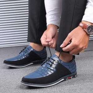 Scarpe da uomo in pelle scarpe stringate inglesi e mocassini monopasso punta in pelle L - Foto 1 di 32