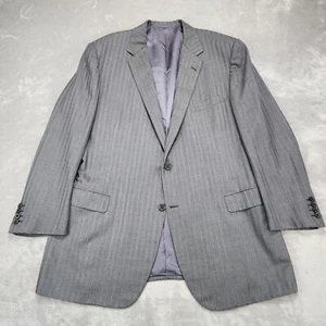 Oxxford Clothes Blazer 46L Gray Striped Sport Coat Suit Jacket Union Made in USA - Picture 1 of 15
