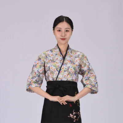 Happi Sushi Chef Coat Serving Short Kimono Sushi Chef Jacket Hotel Uniform - Image 1 of 4