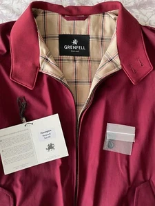 Grenfell Harrington Jacket , Burgundy, 40, NEW, unworn, made in UK - Imagen 1 de 12