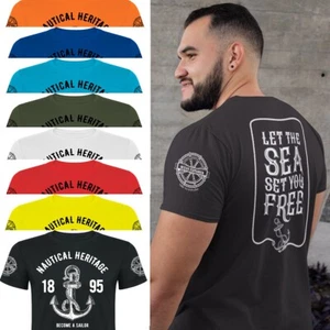 Yacht Club T-shirt / Ocean Boat Boating Yachting Captain Skipper beach outfits - Picture 1 of 12