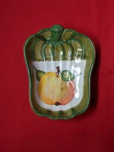 Casafina Hand Painted 6x5" Squash Shaped Bowl Signed Polido Fall Colors Portugal - Picture 1 of 9