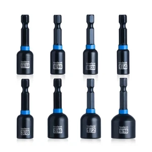 Magnetic Nut Driver Set, 8pcs SAE Impact Driver Bit Set, 1/4''~9/16'' Nut Dri... - Picture 1 of 8