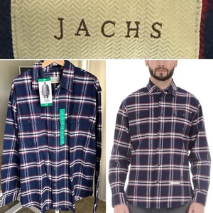 Franela marrón para hombre Jachs azul marino/rojo/blanco talla XLT NUEVO CON ETIQUETAS - Imagen 1 de 11