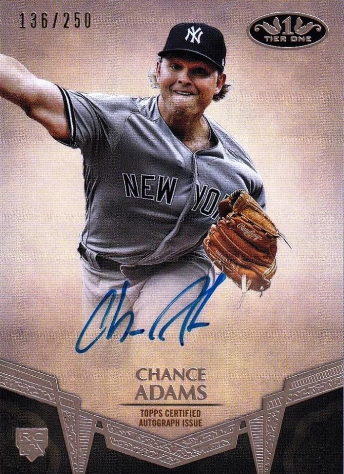2019 Topps Tier One New York Yankees Chance Adams Break Out Autographs 136/250 - Image 1 of 1