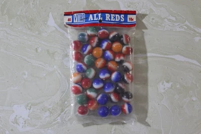 AS FOUND, VINTAGE BAG OF 40 VITRO ALL REDS MARBLES - Image 1 of 2
