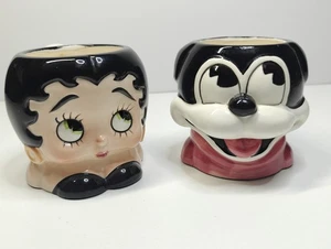 ©1981 KFS BETTY BOOP & Bimbo Japan Hand Painted Ceramic Mug Vintage - Picture 1 of 15