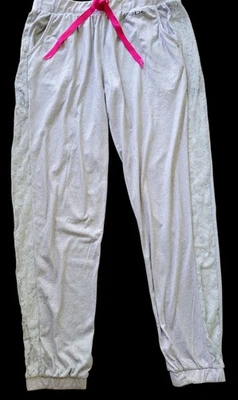 BEBE Joggers Salón PANTALONES Borde de Encaje LOGO XL Foto 1 de 3