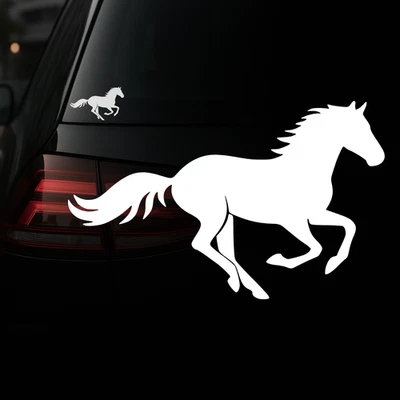 UNIDAMO Pferd Aufkleber | Horse Silhouette | Sport Auto ver. Farben Vinyl Sticker 928