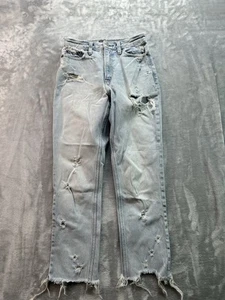 Abercrombie & Fitch Mom Jean Womens Sz 0/25Distressed Light Blue High Rise Denim - Picture 1 of 11