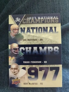 2013 Upper Deck Notre Dame National Champions Trios MacAfee Vagas Joe Montana - Imagen 1 de 2