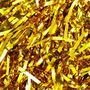 100 Grams Basket Filler Paper Shred Shiny Gold Iridescent Film Raffia Paper H... - Picture 1 of 7