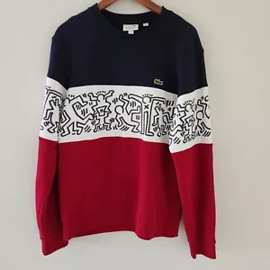 Lacoste x Keith Haring Color Block Sweatshirt Pullover Crew Mens Size Medium - Picture 1 of 5