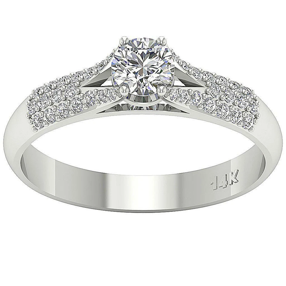 Solitaire Engagement Ring 0.90 Ct Natural Diamond I1 G Appraisal 14K White Gold - Image 1 of 4