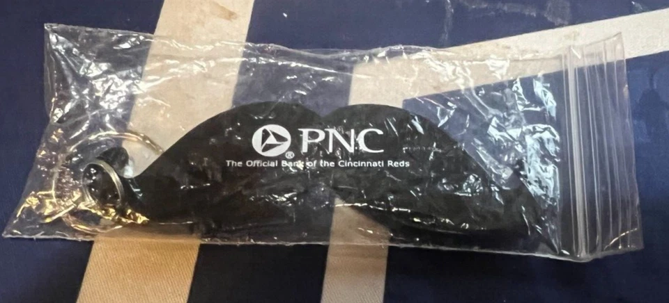 CINCINNATI REDS-----PNC MUSTACHE KEYCHAIN - Image 1 of 1