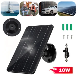 Black 10W 5V Type C Solar Panel For CCTV Security Camera 360°Adjustable Mounting - Picture 1 of 12