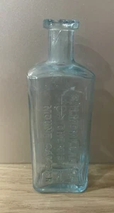 SH McMillan MPS Chemist Mount Gambiers Chemist Bottle Ice Blue Glass 13.5cm Tall - Foto 1 di 9