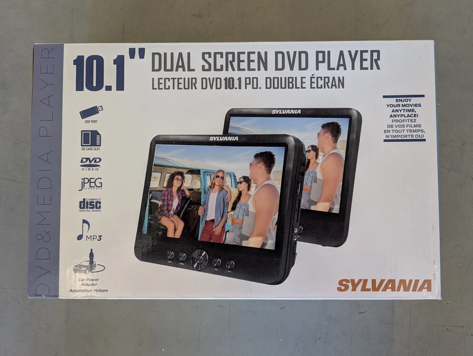 Sylvania SDVD1082 10.1" Dual Screen Portable DVD Media Player - Brand New - Image 1 of 4
