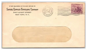 Historia Postal 1933 Samuel Cupples Envelope Co NY Nueva York PH25 - Imagen 1 de 1