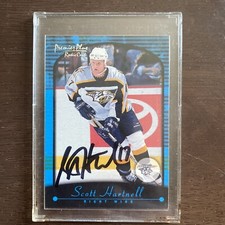 Scott Hartnell 2000-01 Topps Premier Plus Autographed Card Predators Rookie