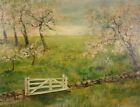 Original JW American Spring Blossoms Landscape Oil Painting     