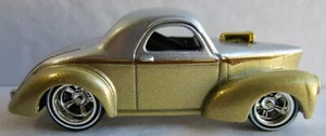 HOT WHEELS CUSTOM 41 WILLYS COUPE FROM THE 2009 HOLIDAY RODS SERIES GOLD SILVER - Picture 1 of 4