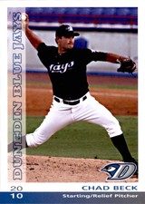 2010 Dunedin Blue Jays Grandstand #2 Chad Beck Jasper Texas TX Baseball Card