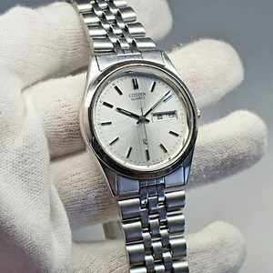 Vintage Feb. '85 Citizen CQ Wallpaper-Print Linen Sunburst Dial Spares & Repairs - Picture 1 of 15