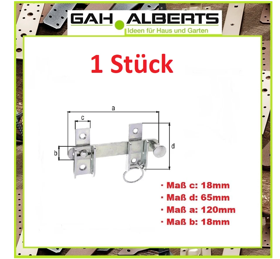 Schlagladen-Überwurf verz. 120x18x18x65mm mit Feststell Vorrichtung - by Alberts