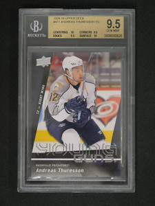 ANDREAS THURESSON 2009-10 UPPER DECK YOUNG GUNS #477 BGS 9.5 GEM MINT NASHVILLE