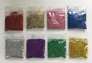 8 x 10g FESTIVAL FACE BODY GLITTER GOLD SILVER RED PINK BLUE GREEN CHAMPAGNE - Picture 1 of 1