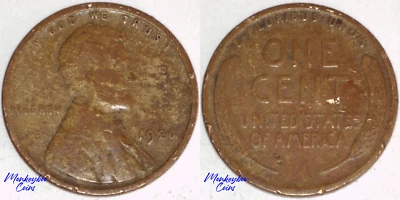 1920 Lincoln Wheat Cent - Improper Alloy Mix Wood Grain Woody - Rare Error Coin - Image 1 of 4