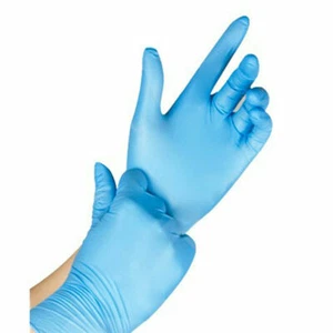 100 EINWEG-NITRILHANDSCHUHE PULVERFREI LATEXFREI VINYL BLAU  - Bild 1 von 3