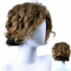 Men Long Curly Wave Blonde Wig Synthetic Hair Heat Resistant Male Fashion Style - Picture 1 of 5