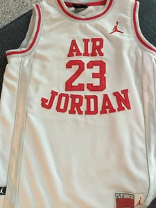 AIR JORDAN basketball jersey youth size small, gray with red lettering - Picture 1 of 3