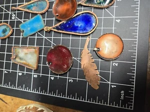 handmade artisan enamel pendant lot colorful copper necklace art necklace - Picture 1 of 24