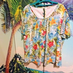 Janina Blusenshirt, Tropic-Druck L luftig leicht, traumhaft schön! - Bild 1 von 2
