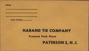 ~1960 USA Business Reply Envelope Antwortbrief ungelaufen Haband Tie Company - Picture 1 of 1