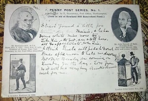 RARE POSTCARD PENNY POST SERIES NO 1. POSTMARKED ANERNLY LONDON U. K. 1903. - Picture 1 of 8