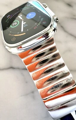 Apple Watch ULTRA 3 49mm Diamond Polished Mirror Finish Polished Apple Link Band - Image 1 of 4
