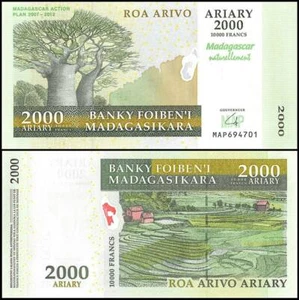 Madagascar 2000 Ariary, 2007, P-93a, UNC, Commemorative - Picture 1 of 1
