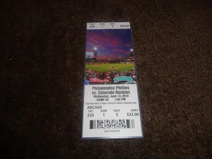 PHILLIES 2018 TICKET STUB 6/13/18 vs ROCKIES~Jesmuel Valentin FIRST HR - Picture 1 of 1