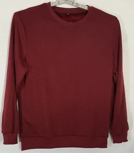 Men's Medium Weight  Crewneck Sweatshirt Cotton Fleece Soft Warm Deep Red Med - Bild 1 von 4
