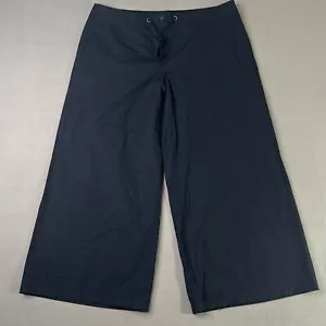 Eileen Fisher Project Wide Leg Crop Drawstring Lagenlook Women Pants Sz L Black - Picture 1 of 15