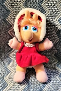 Vintage Baby Miss Piggy Christmas Plush 10” Jim Henson Muppets Babies 1987 - Picture 1 of 2